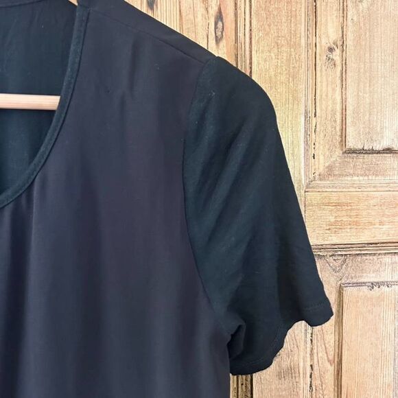 Leith XS Black Short Sleeve Layered Sheer‎ Tunic Blouse - Picture 5 of 9